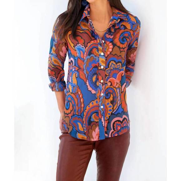 NEW FINLEY mini monica shirt in riche paisley